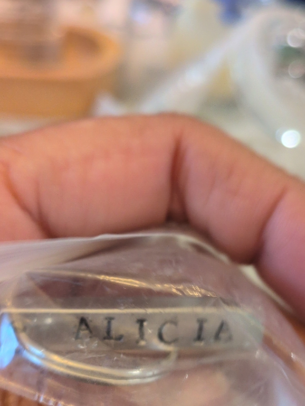 Personalized Silver Key Tag - "ALICIA"